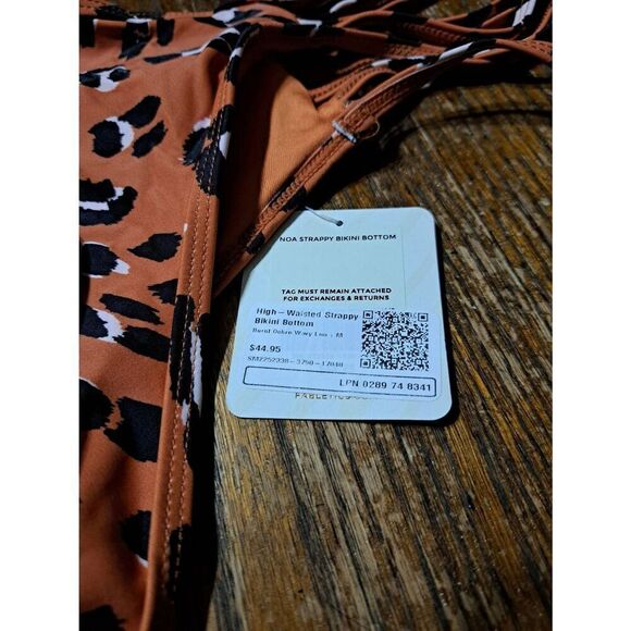 New Medium Fabletics NOA Strappy Bikini High Waist Bottoms Swimsuit Bathing Suit - Picture 2 of 3